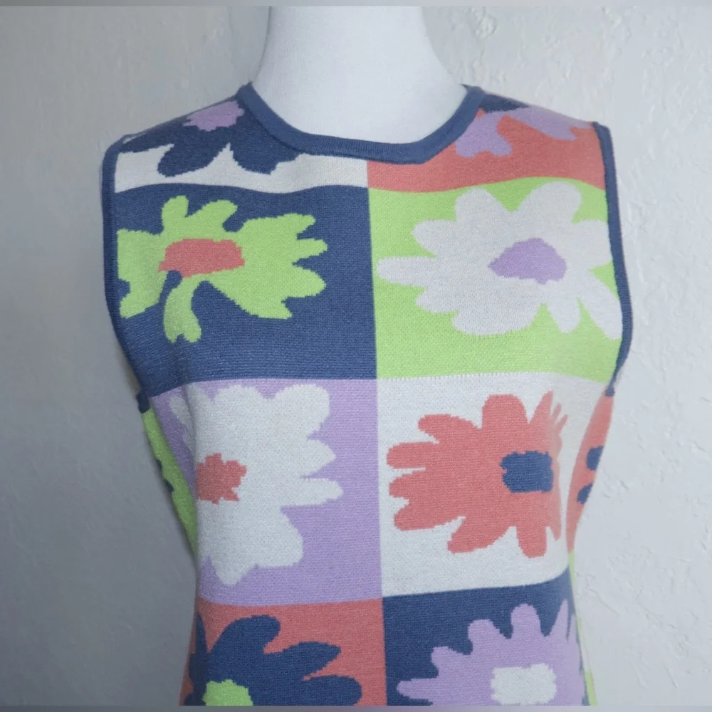 louna retro, hippie Knit Mini Dress women Small - Picture 3 of 7